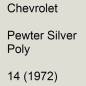 Preview: Chevrolet, Pewter Silver Poly, 14 (1972).